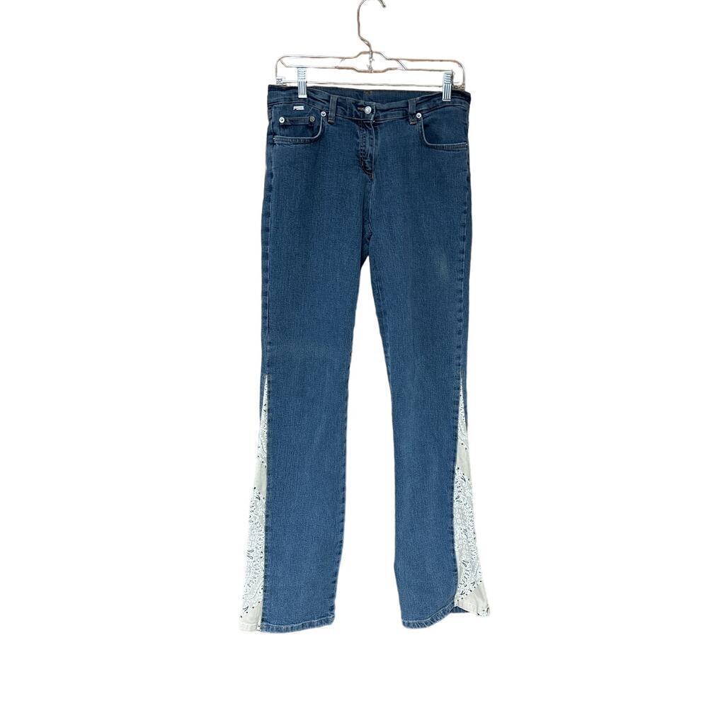 Ice Jeans Iceberg Vintage Jeans Y2K Flare leg‎ Western Cowgirl Bandana Patchwork